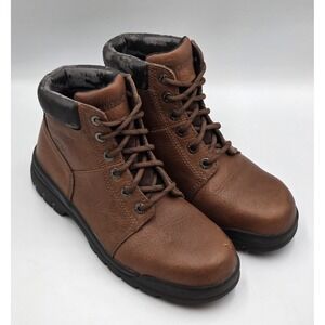 Wolverine Marquette Men's 6" Steel Toe Brown Leather Work Boots Size 9M W04393